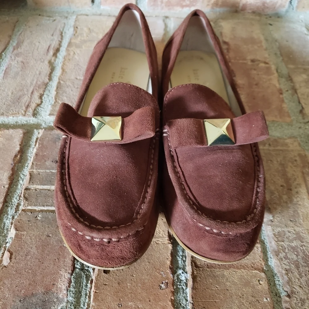 Kate Spade Brown Bow Loafers